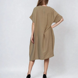 Rochie stil A cu dungi maro