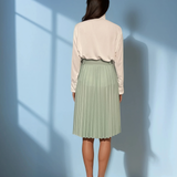 Cămașă cu nasturi ascunși și guler cu strasuri alb