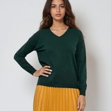 Pulover cu en-coeur verde-dark