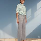 Cămașă cu legătură și print căței aqua