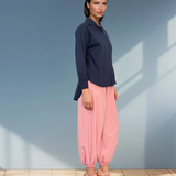 Cămașă lungă în spate bleumarin