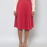 Fustă plisată cu curea ciclam