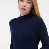 Rochie lungă tricotată mulată tubulară cu mâneci lungi  ORSAY bleumarin