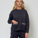 Compleu tricotat cu buzunare negru