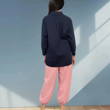 Cămașă lungă în spate bleumarin