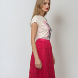 Tricou mulat din bumbac cu print tigru fashionable roz