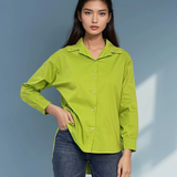 Cămașă lungă în spate vernil