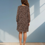 Rochie animal print cu decolteu în V animal-print