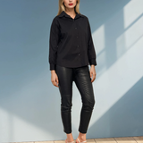 Cămașă lungă în spate negru