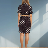 Rochie cu buline și curea negru