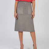 Fustă midi din tricot grej PN140