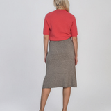 Fustă midi din tricot grej PN140