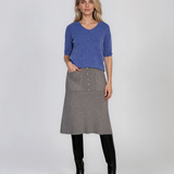 Fustă midi din tricot gri PN140