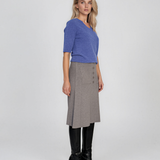 Fustă midi din tricot gri PN140