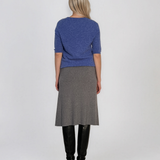 Fustă midi din tricot gri PN140