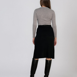 Fustă midi din tricot negru PN140