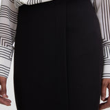 Fustă midi dreaptă cu aspect petrecut de birou neagră ORSAY negru ORS009
