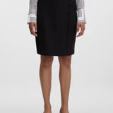 Fustă midi dreaptă cu aspect petrecut de birou neagră ORSAY negru ORS009