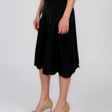 Fustă midi evazată din tricot negru PN139
