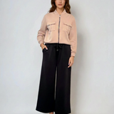 Fustă pantalon cu buzunare și șnur negru 