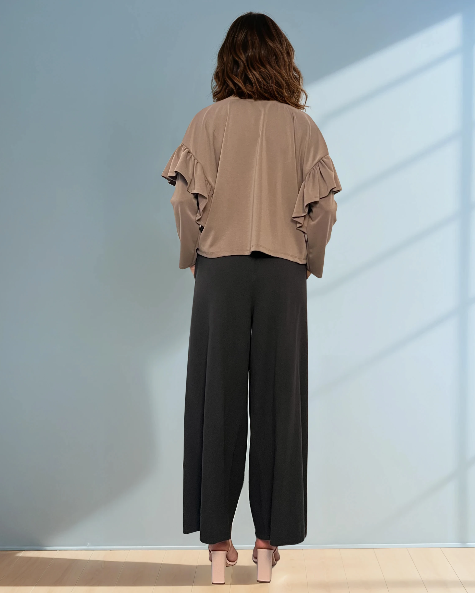 Fustă pantaloni cu buzunare și șiret gri-dark 