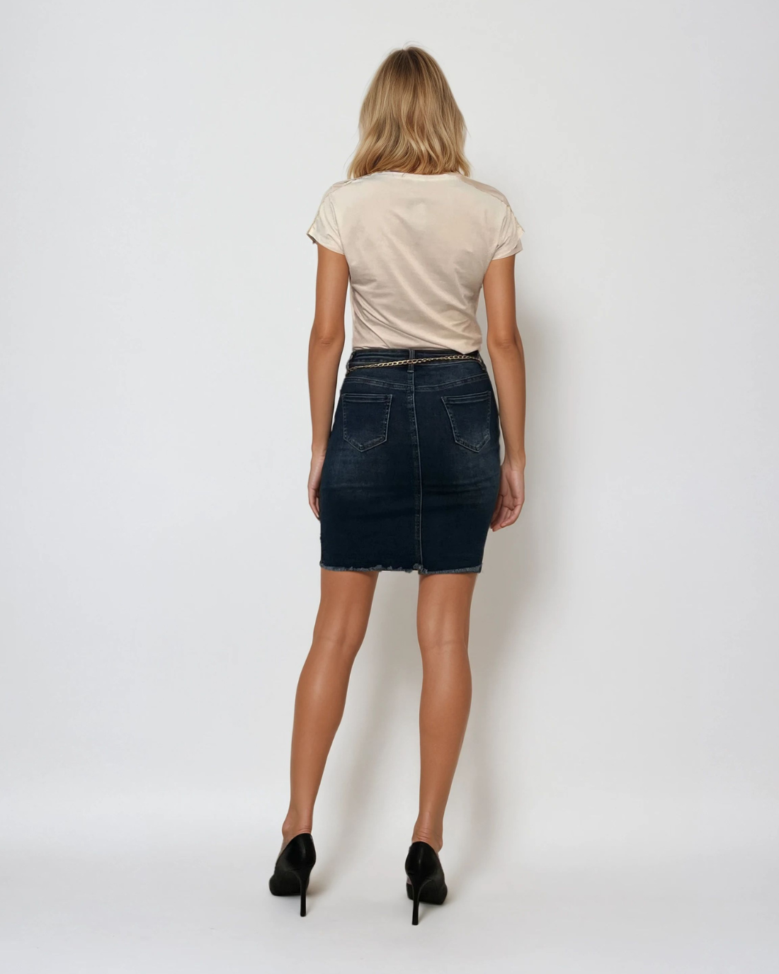 Fusta scurta jeans 1389-Albastru 