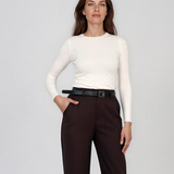 Pulover mulat din tricot cu lână şi caşmir alb