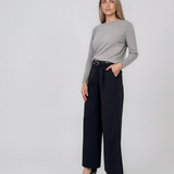 Pulover lejer din tricot cu lână şi caşmir gri