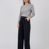 Pantaloni cu croi larg bleumarin