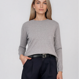 Pulover lejer din tricot cu lână şi caşmir gri