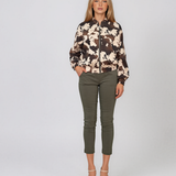 Jachetă bomber cu imprimeu animal print kaki HL223