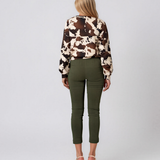Jachetă bomber cu imprimeu animal print kaki HL223