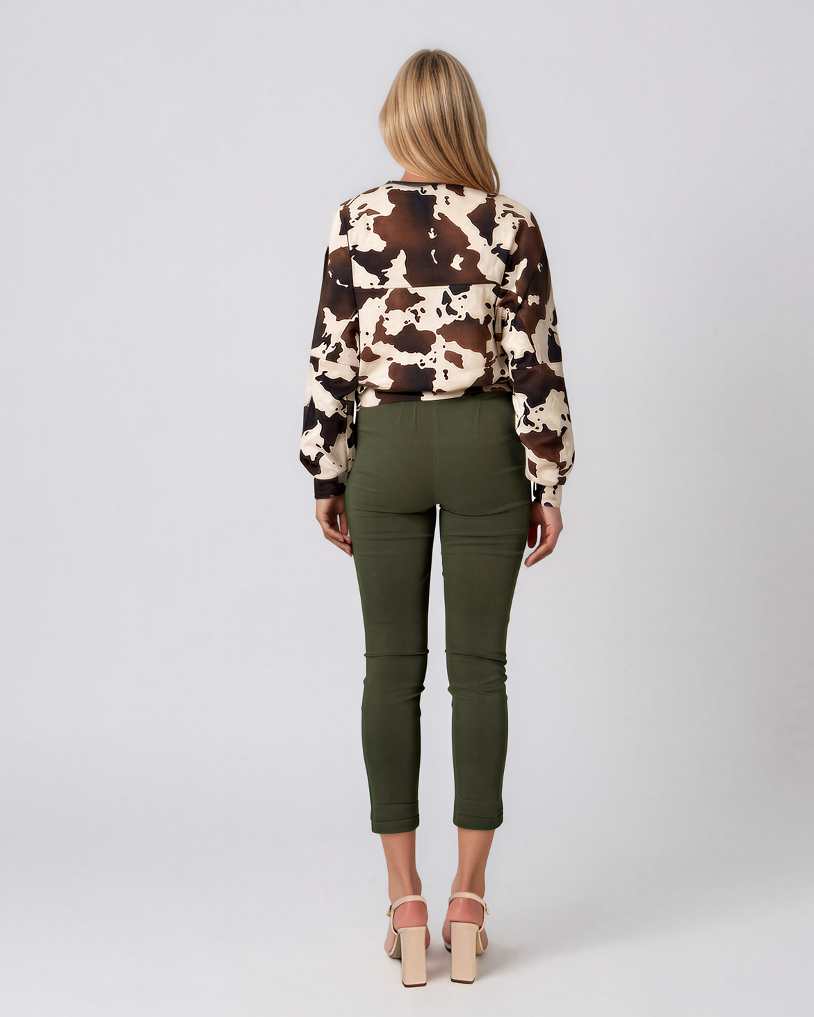 Jachetă bomber cu imprimeu animal print kaki HL223
