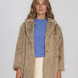 Jachetă din blană artificială beige PN152