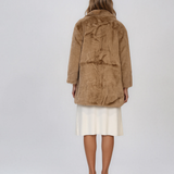Jachetă din blană artificială beige PN152