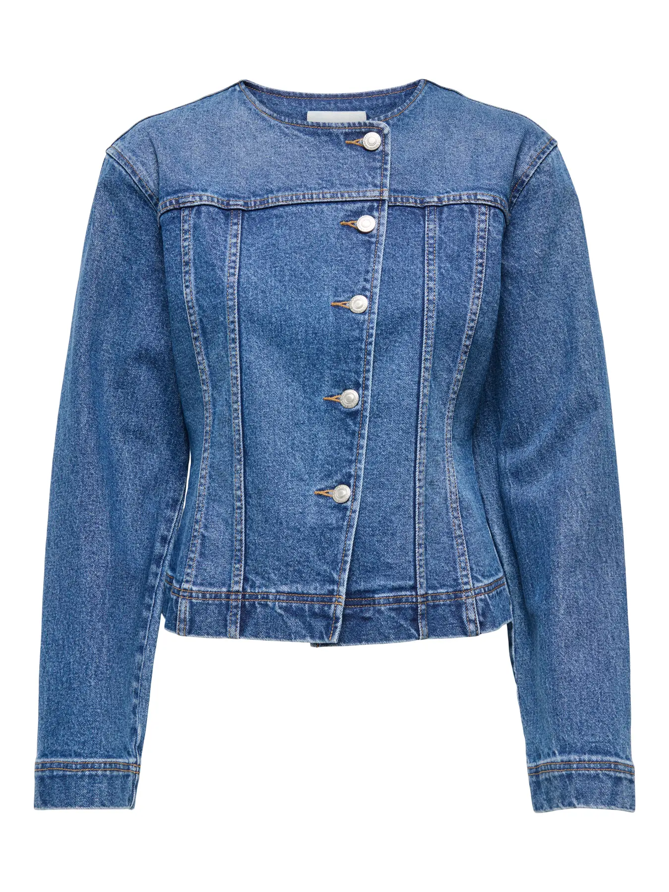 Jachetă din denim cu închidere asimetrică albastru ONLY ON001