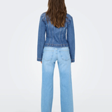 Jachetă din denim cu închidere asimetrică albastru ONLY ON001