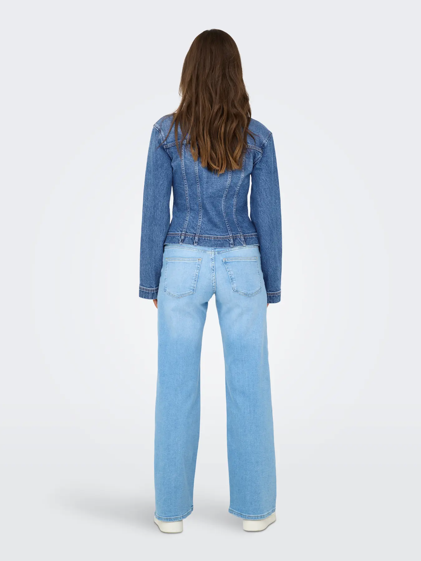 Jachetă din denim cu închidere asimetrică albastru ONLY ON001