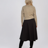 Jachetă din tricot împletit cu guler beige PN122