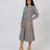 Jachetă din tricot împletit cu guler gri PN122