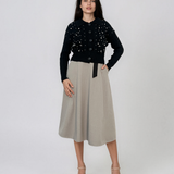 Jachetă din tricot împletit cu guler negru PN122