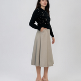 Jachetă din tricot împletit cu guler negru PN122