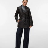 Jachetă peliculizată cu cordon maro închis VERO MODA VM002