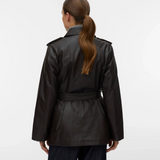 Jachetă peliculizată cu cordon maro închis VERO MODA VM002