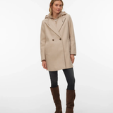 Palton la două rânduri cu glugă beige VERO MODA VM001