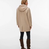 Palton la două rânduri cu glugă beige VERO MODA VM001