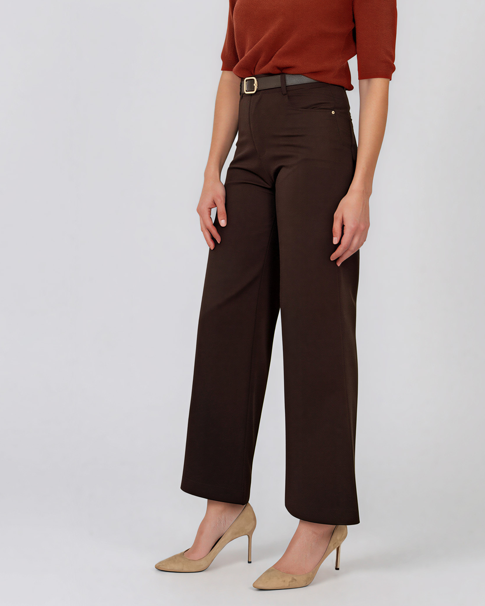 Pantaloni cu croi larg bleumarin PN150