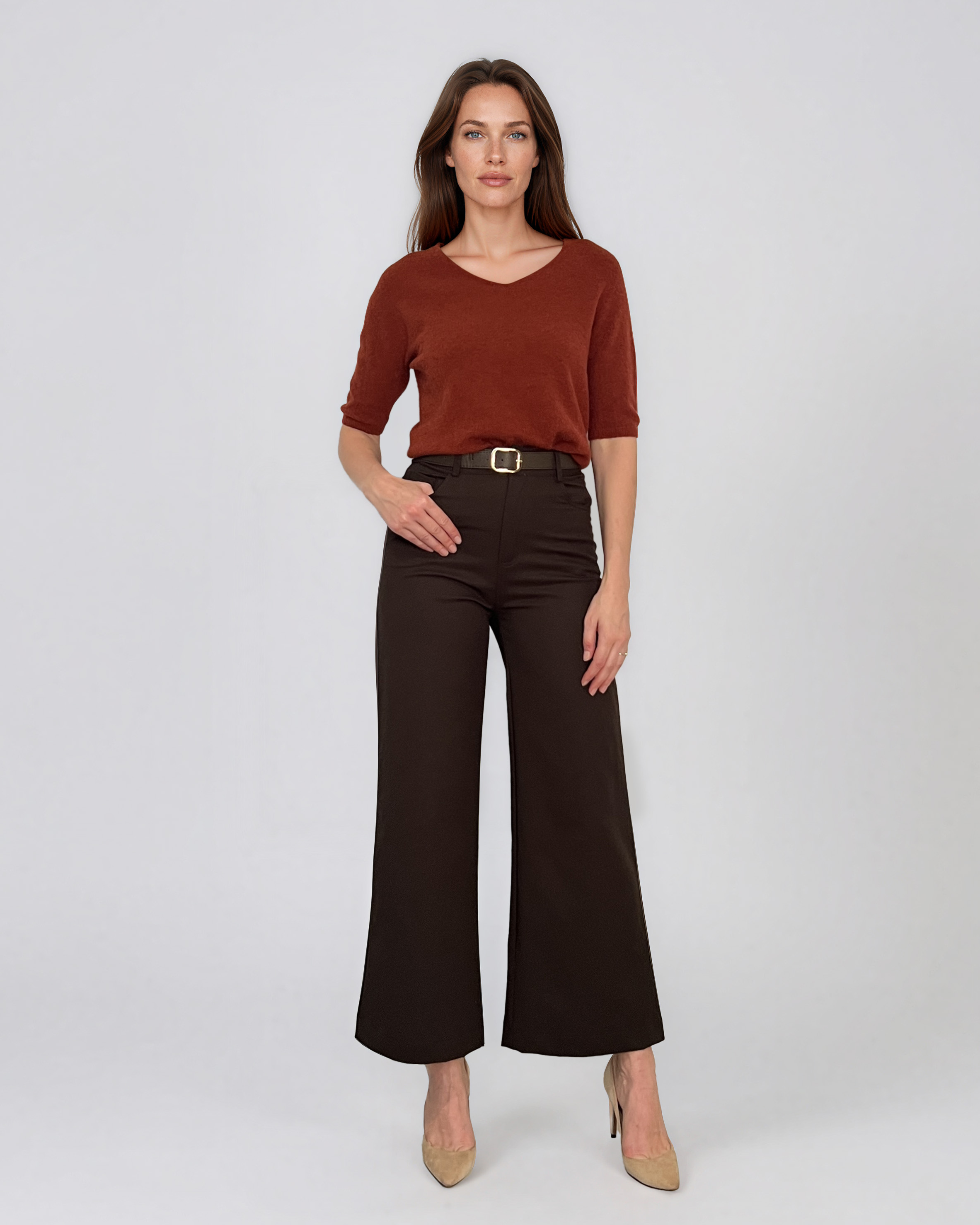 Pantaloni cu croi larg bleumarin PN150