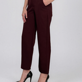 Pantaloni cu croi larg grena PN146
