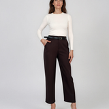 Pantaloni cu croi larg maro PN146